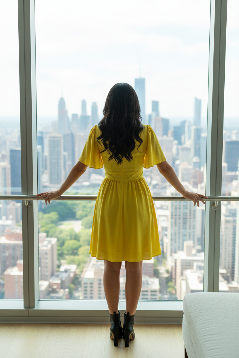 Vestido Amarillo Fluido