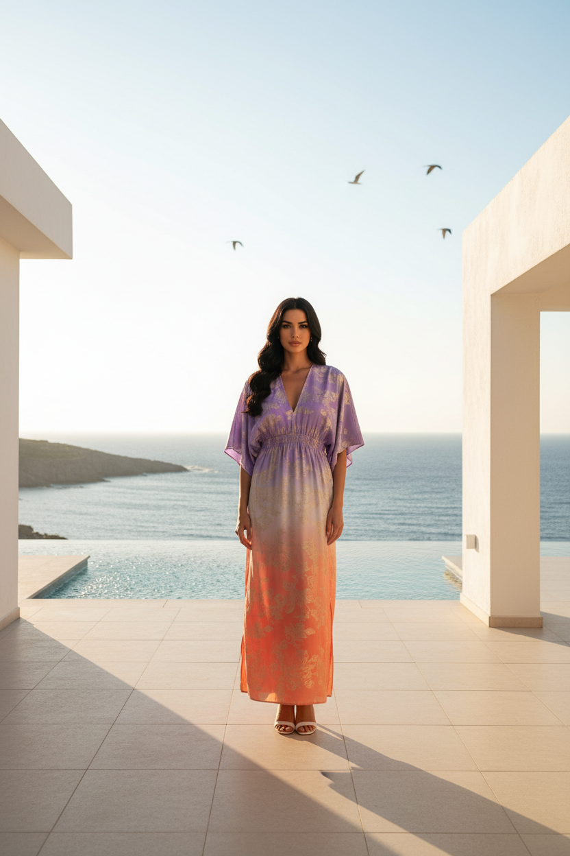 VESTIDO LARGO Y GLODEN DEGRADE LQ