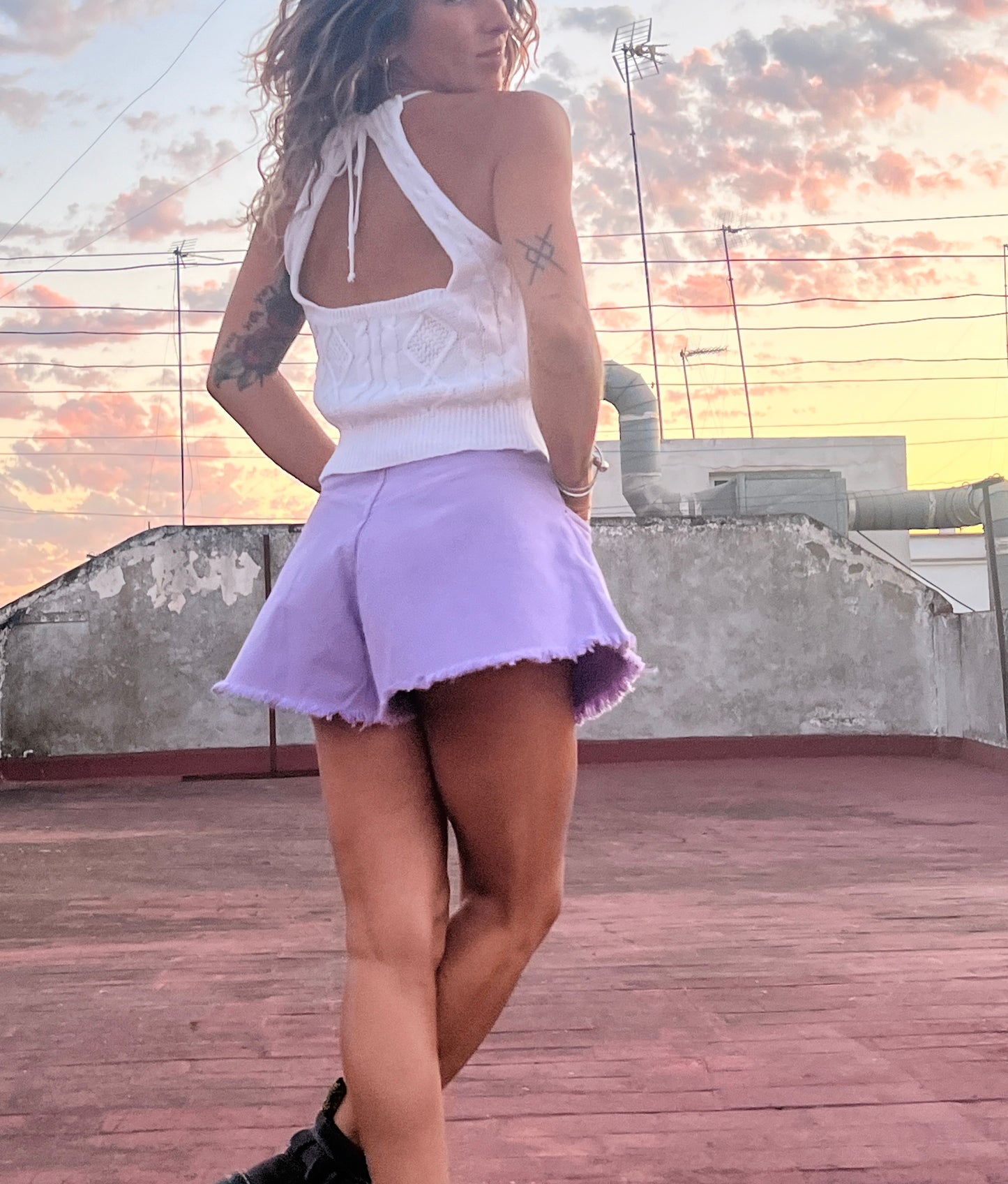 SHORTS PLISADO CORTO-LILA