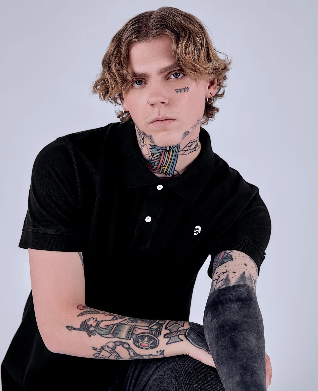SKULL POLO BLACK