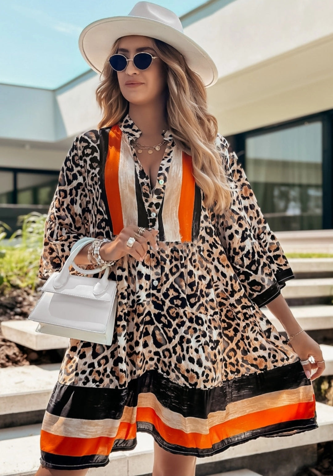 VESTIDO LEOPARDO CORTO VISCOSA