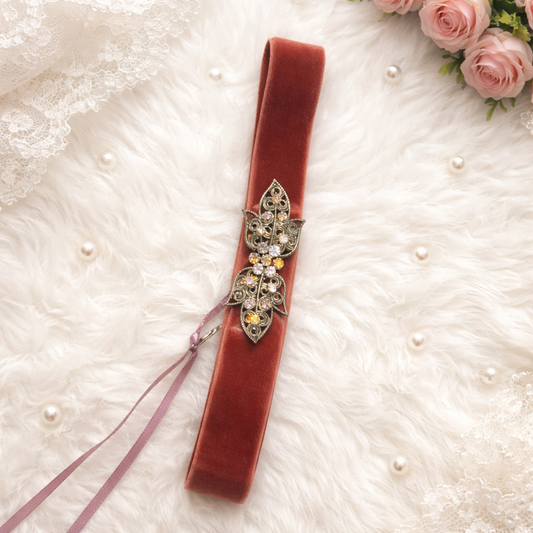 CINTURÓN ELÁSTICO DE TERCIOPELO MARRÓN