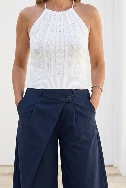 TOP DE CROCHET HALTER CON ESPALDA ABIERTA