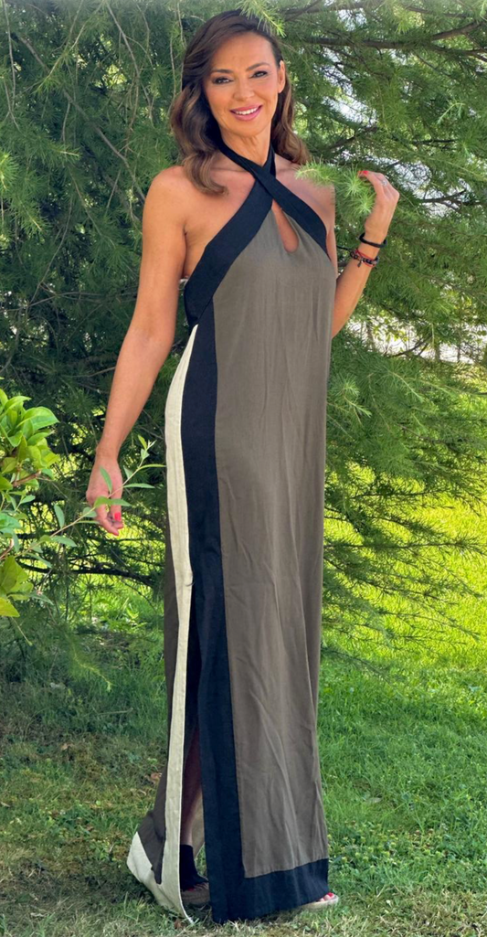 ￼ VESTIDO TRICOLOR