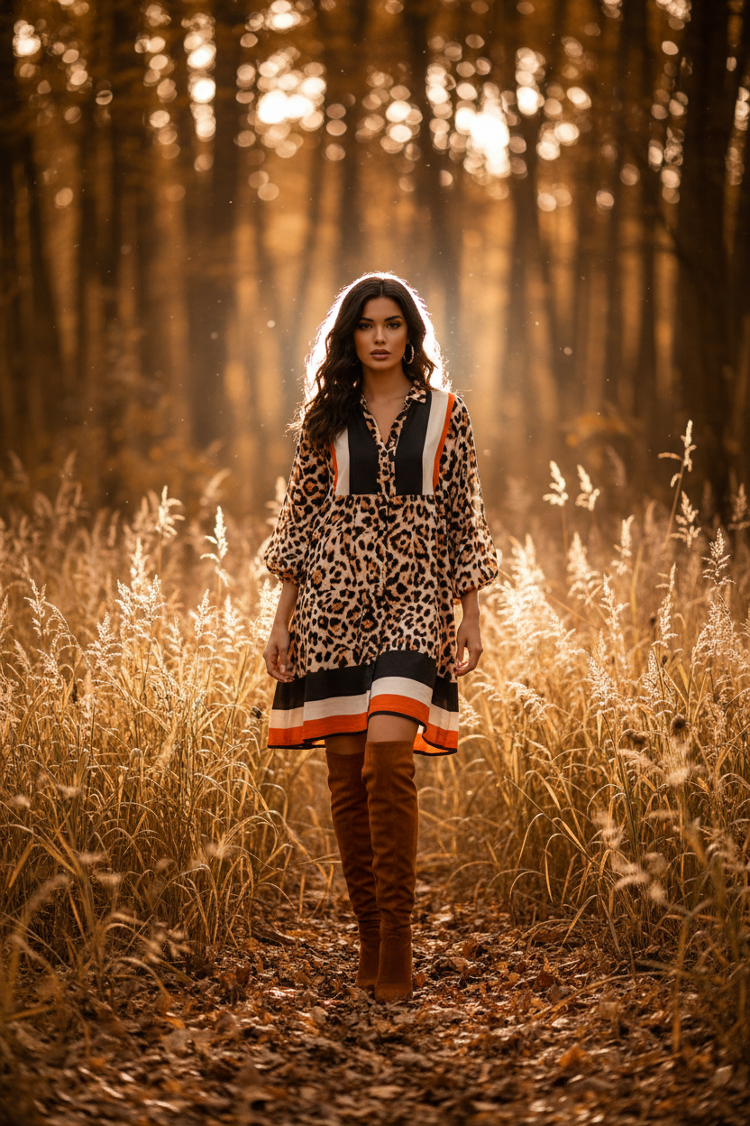 VESTIDO LEOPARDO CORTO VISCOSA