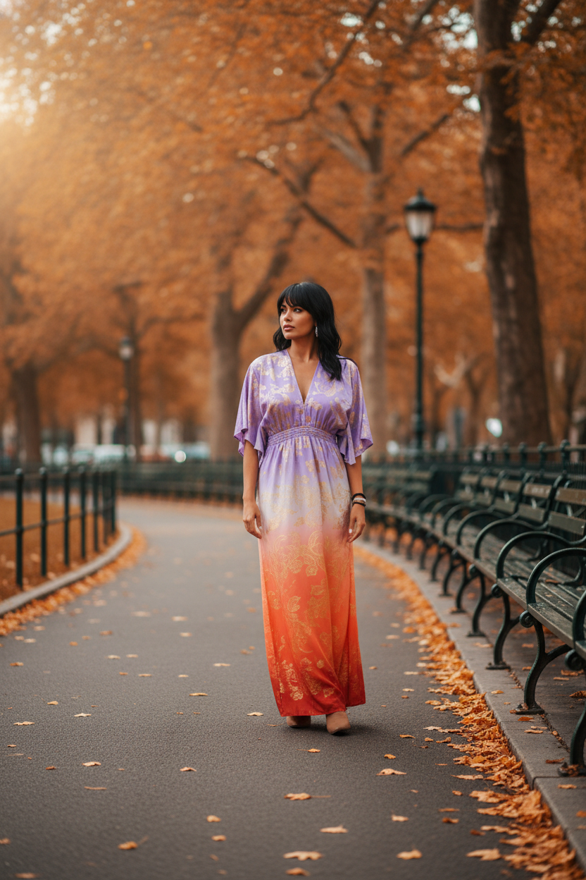 VESTIDO LARGO Y GLODEN DEGRADE LQ