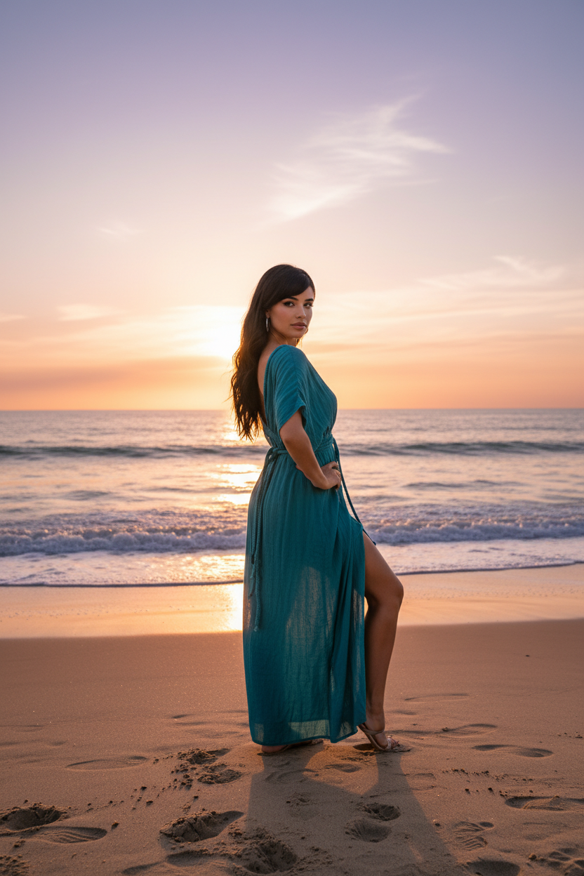 CAFTÁN AZUL TRENZADO